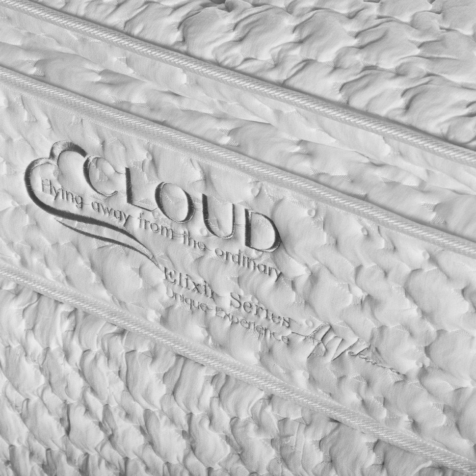 Λευκό ανατομικό στρώμα Cloud από τη σειρά Elixir, με ανάγλυφη υφή και πολυτελές φινίρισμα, σε διάφορες λήψεις. (Preview 4)