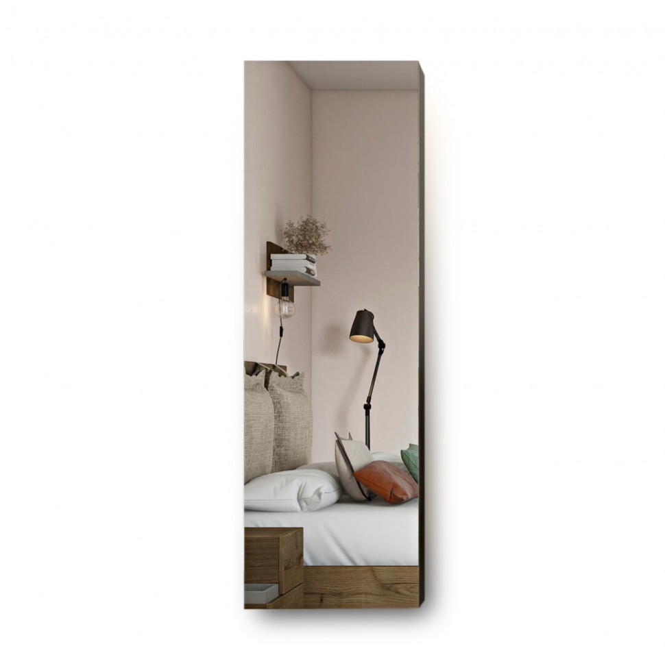Λεπτομέρεια παραλληλόγραμμου καθρέφτη LETTO με ντουλάπι σε λευκό φόντο. (Preview 1)