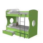 Κουκέτα Ester για στρώμα 90x190cm με διακοσμητικό κύκλο & συρτάρια αποθήκευσης 02.00008 (Thumb 3)