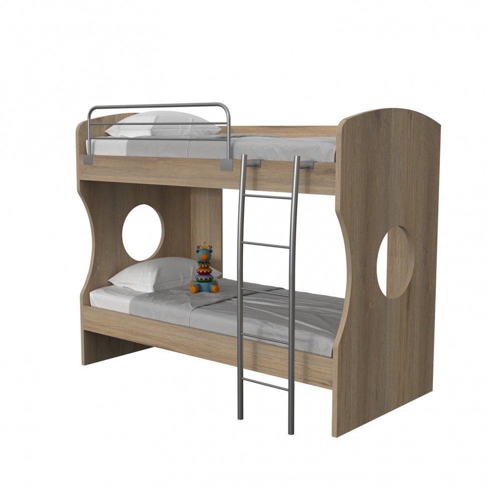 Κουκέτα Ester για στρώμα 90x190cm με διακοσμητικό κύκλο & συρτάρια αποθήκευσης 02.00008 (Preview 3)