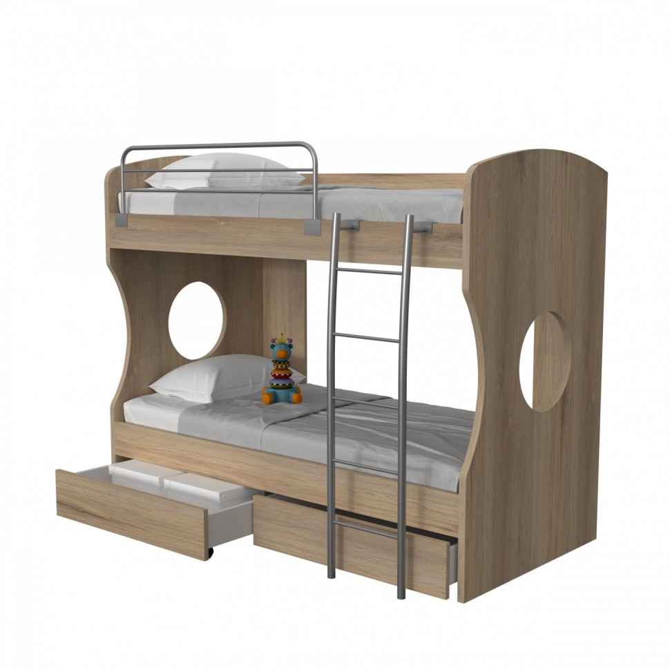 Κουκέτα Ester για στρώμα 90x190cm με διακοσμητικό κύκλο & συρτάρια αποθήκευσης 02.00008 (Preview 5)
