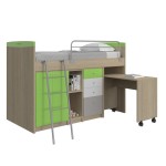 Κουκέτα Magic για στρώμα 90x190cm με αποθηκευτικούς χώρους και τροχήλατο γραφείο 02.00017 (Thumb 3)