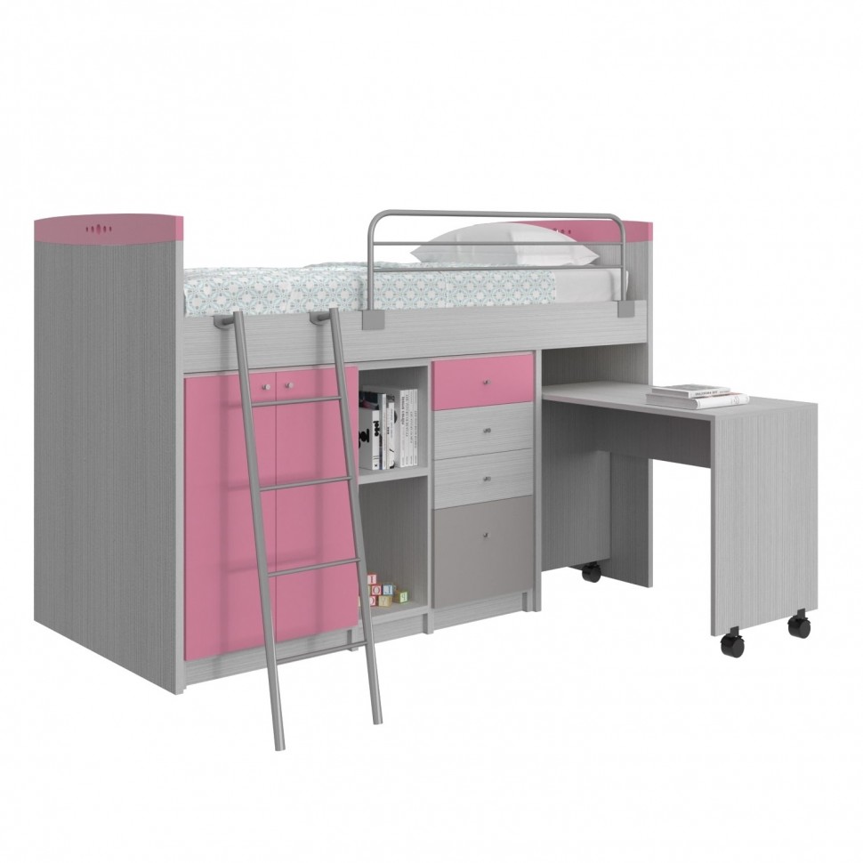 Κουκέτα Magic για στρώμα 90x190cm με αποθηκευτικούς χώρους και τροχήλατο γραφείο 02.00017 (Preview 5)