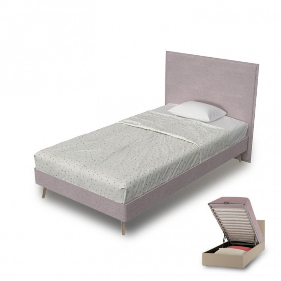 Κρεβάτι Παιδικό Υφασμάτινο Style για στρώμα 200x90cm/200x110cm με αποθηκευτικό χώρο 01.00047 (Preview 1)