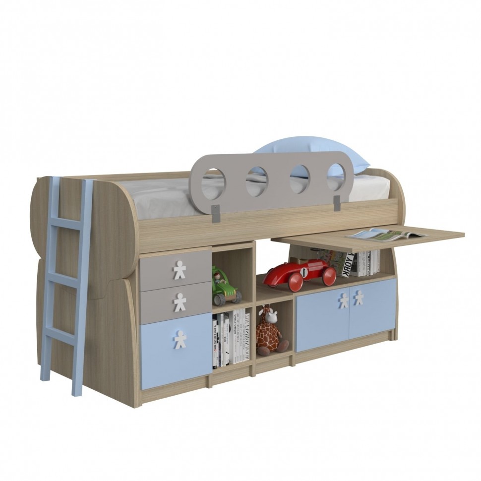 Κουκέτα Work N' Play για στρώμα 90x190cm με αποθηκευτικούς χώρους και γραφείο 02.00013 (Preview 4)