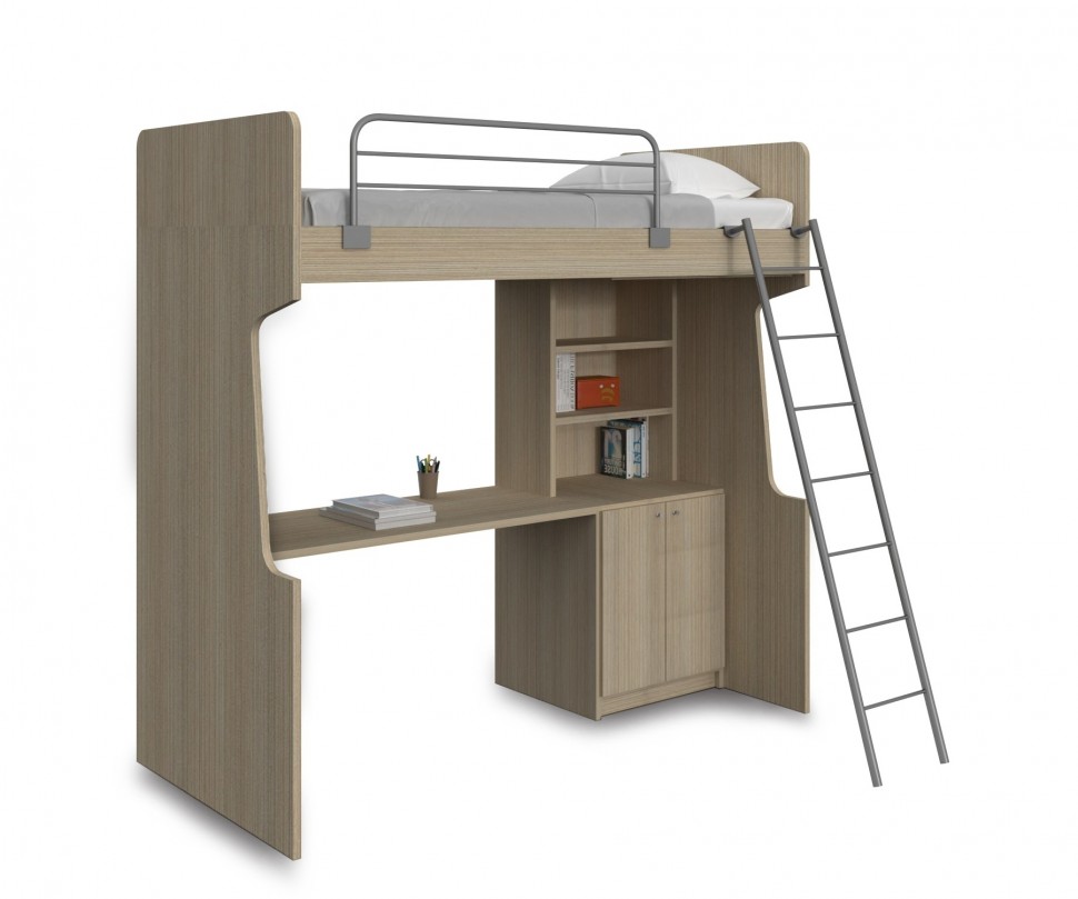 Κουκέτα Super Loft Με Βιβλιοθήκη και Γραφείο 02.00015 (Preview 3)