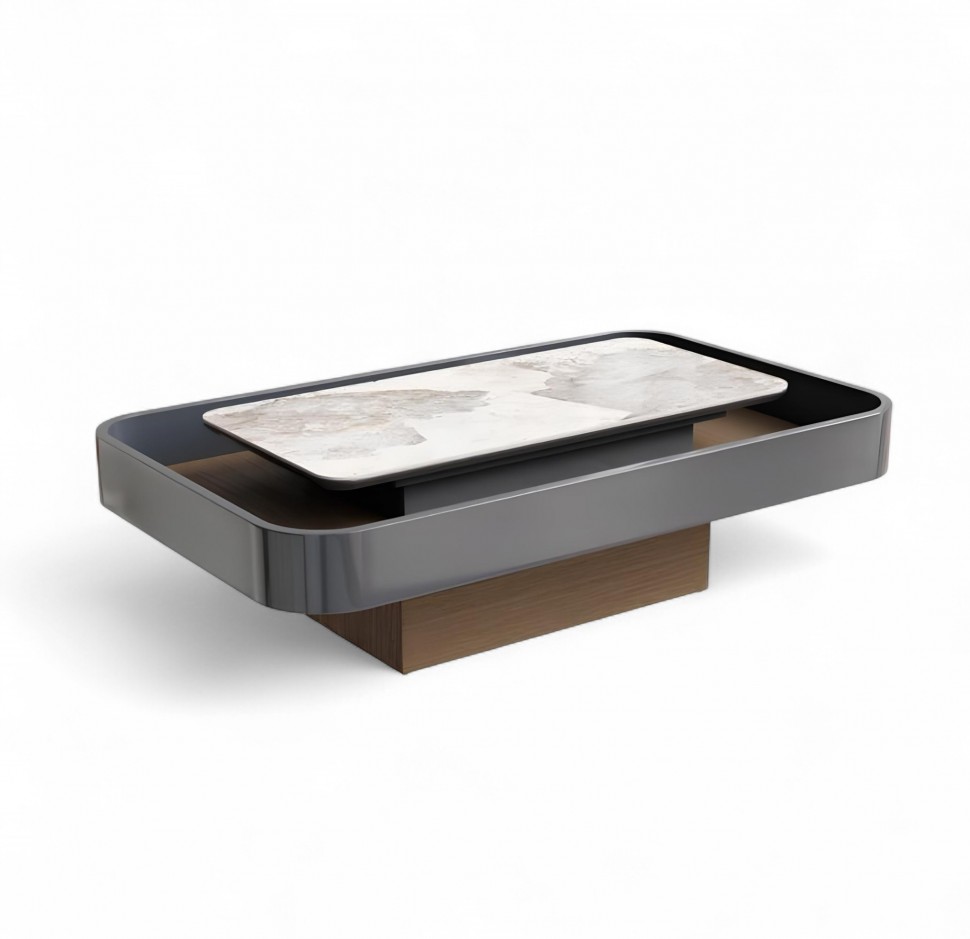 Μοντέρνο boho τραπεζάκι σαλονιού με κεραμική επιφάνεια. (Preview 2)