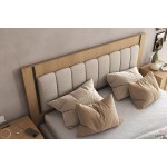 Λεπτομέρεια κεφαλαριού κρεβατιού LETTO με επένδυση υφάσματος και ξύλινο πλαίσιο σε μοντέρνα σκανδιναβική αισθητική. (Thumb 6)