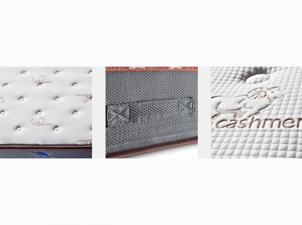 Κοντινή λήψη της ετικέτας Riva Bedding Mercury με zipper, σήμανση Cashmere και πλέγμα αερισμού στο πλαϊνό ύφασμα. (Preview 4)