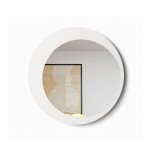 Minimal καθρέφτης LETTO με λευκή κορνίζα και στρογγυλό σχήμα σε λευκό φόντο. (Thumb 1)