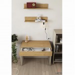 Γραφείο LETTO με ανοιχτό συρτάρι και minimal διακόσμηση. (Thumb 4)
