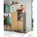 Ντουλάπι LETTO με ανοιχτόχρωμο σκελετό και πόρτα σε απόχρωση δρυς, κατάλληλο για μοντέρνο χώρο. (Thumb 10)