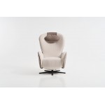 Πολυθρόνα relax Oval σε ανοιχτόχρωμο ύφασμα – μπροστινή όψη. (Thumb 8)