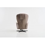 Πολυθρόνα relax Oval σε ανοιχτόχρωμο ύφασμα – πίσω όψη. (Thumb 11)