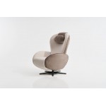Πολυθρόνα relax Oval σε ανοιχτόχρωμο ύφασμα – πλαϊνή όψη. (Thumb 10)