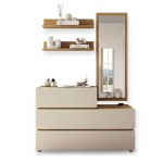 Συρταριέρα Loft με καθρέφτη και ράφια, σε minimal φυσική ξύλινη διάθεση. (Thumb 1)