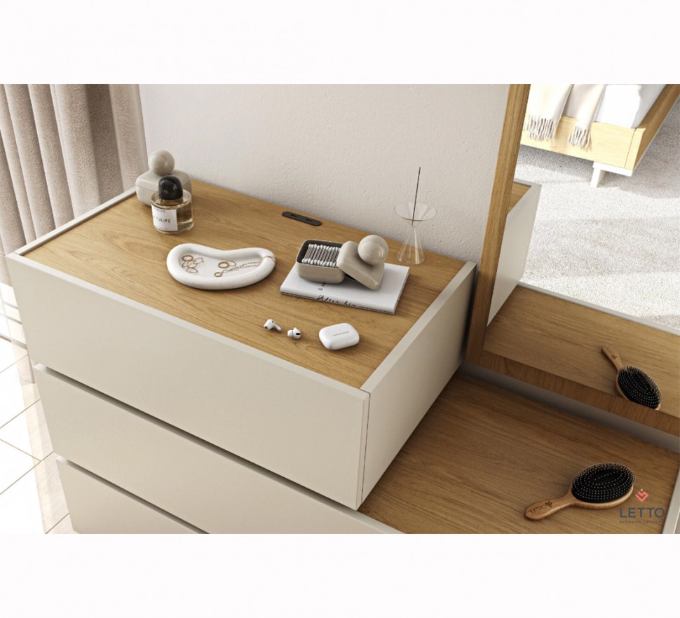 Loft συρταριέρα με διακοσμητικά στο πάνω μέρος, σε μοντέρνο υπνοδωμάτιο. (Preview 4)