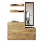 Συρταριέρα Loft με καθρέφτη και ράφια, σε minimal φυσική ξύλινη διάθεση. (Thumb 1)