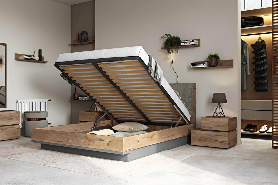 Κρεβάτι Loft Letto με αποθηκευτικό χώρο – ανοιχτός μηχανισμός. (Preview 6)