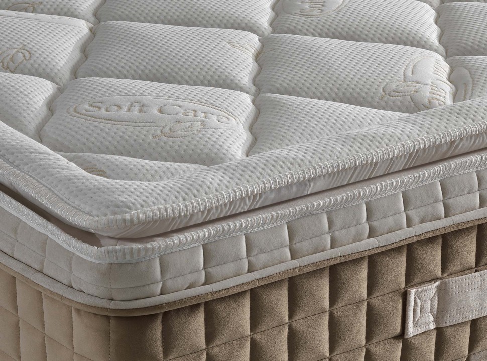 Πλάγια κοντινή λήψη του topper από memory foam με ύφασμα Soft Care. (Preview 3)