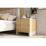 Κομοδίνο LETTO από ανακυκλωμένο ξύλο με λιτή boho γραμμή και δύο συρτάρια. (Thumb 8)