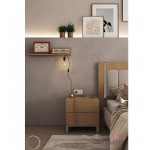 Κομοδίνο LETTO από ανακυκλωμένο ξύλο με λιτή boho γραμμή, δύο συρτάρια και ενσωματωμένο LED φωτισμό. (Thumb 6)