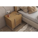 Κομοδίνο LETTO από ανακυκλωμένο ξύλο με λιτή boho γραμμή και δύο συρτάρια. (Thumb 7)
