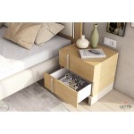 Κομοδίνο LETTO από ανακυκλωμένο ξύλο με λιτή boho γραμμή και δύο συρτάρια. (Thumb 9)