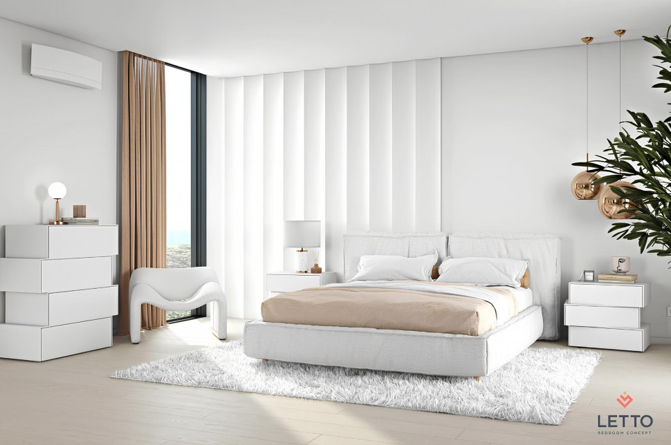 Λεπτομέρεια Luxx συρταριέρας με καθρέφτη και minimal διακόσμηση σε κρεβατοκάμαρα. (Preview 3)
