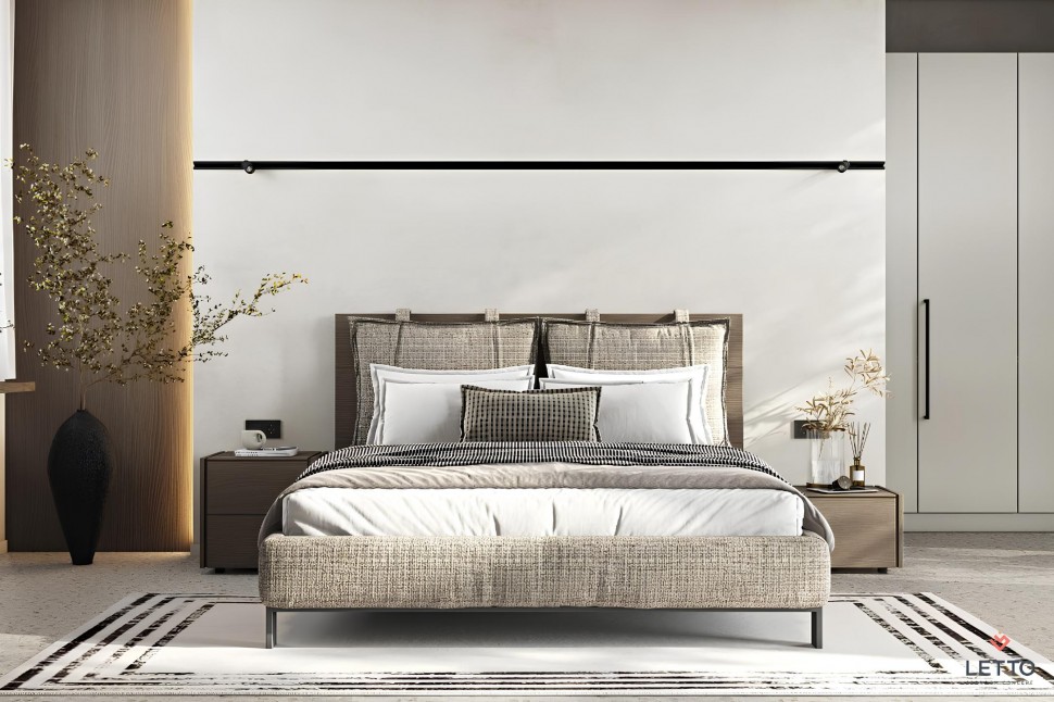 Minimal κρεβάτι Letto Notte από φυσικό ξύλο με μαξιλάρια. (Preview 9)