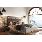 Minimal κρεβάτι Letto Notte χωρίς μαξιλάρια και ντυμένο ποδαρικό σε μοντέρνο υπνοδωμάτιο. (Thumb 6)