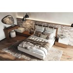 Minimal κρεβάτι Letto Notte με μαξιλάρια και ντυμένο ποδαρικό σε μοντέρνο υπνοδωμάτιο. (Thumb 4)