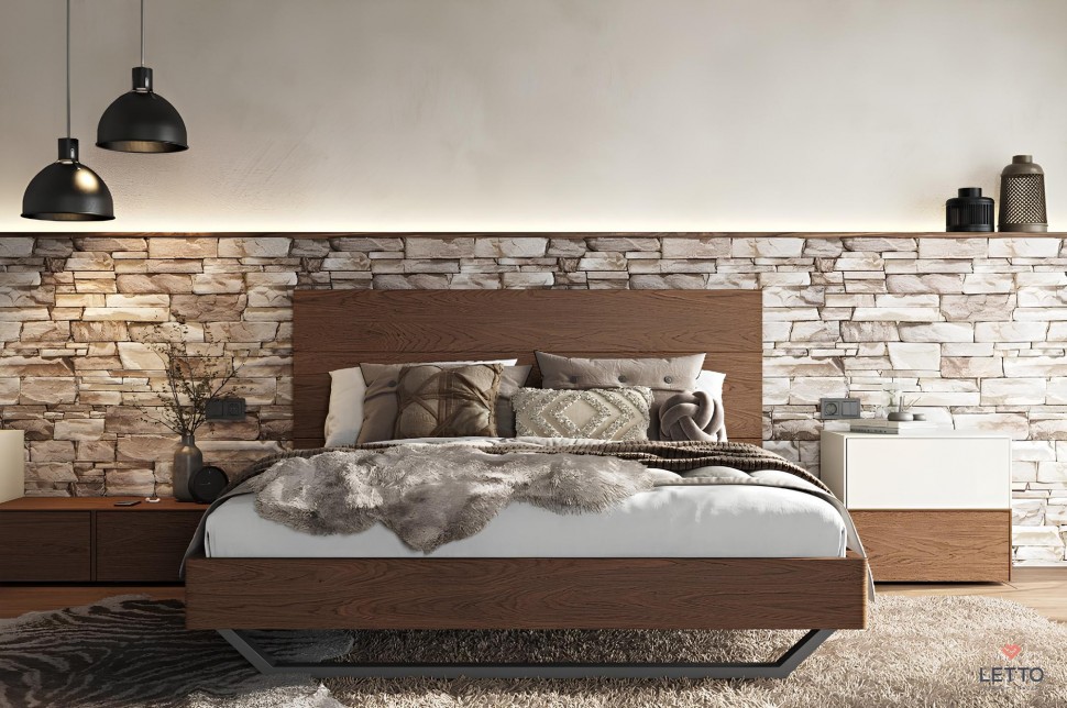 Minimal κρεβάτι Letto Notte χωρίς μαξιλάρια και μεταλλική βάση, σε μοντέρνο υπνοδωμάτιο. (Preview 11)