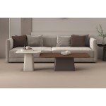 Custom coffee tables σε διαφορετικά ύψη με συνδυασμό υλικών και χρωμάτων, σε minimal καθιστικό. (Thumb 9)