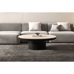 Λεπτομέρεια coffee table με καπάκι Travertino 3D σε φυσική υφή και περιμετρικό τελείωμα σε λάκα Nº 33 σαγρέ. (Thumb 3)