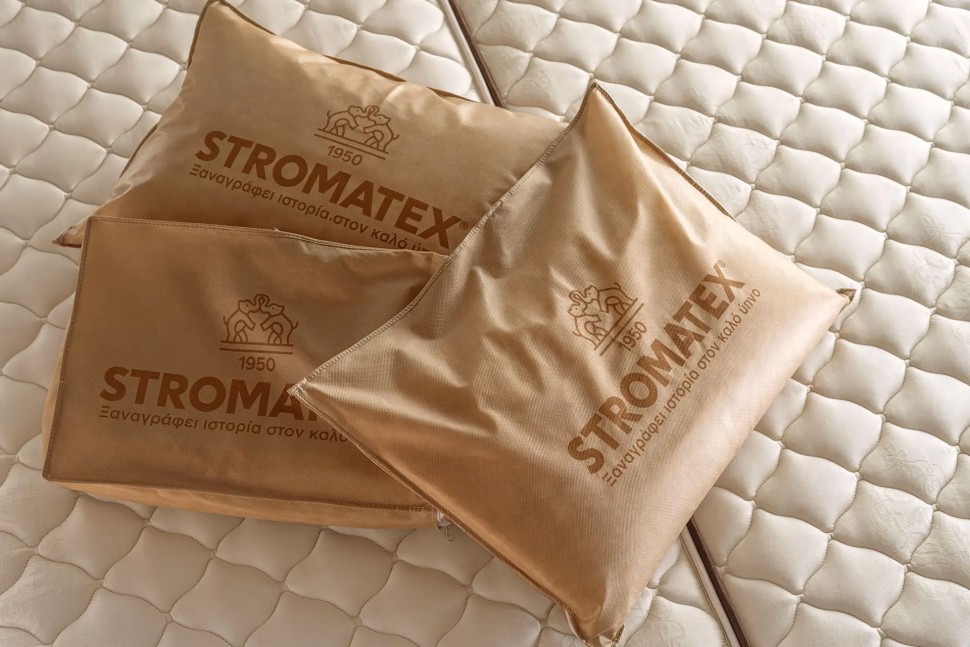 Θήκες προστασίας στρώματος Stromatex σε μπεζ ύφασμα πάνω σε καπιτονέ στρώμα. (Preview 3)