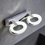 Μοντέρνο modular φωτιστικό LED χρωμίου τοποθετημένο σε μπάνιο industrial αισθητικής με σκούρο τοίχο. (Thumb 2)