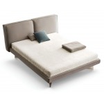 Ανατομικό στρώμα San Lorenzo White Bed τοποθετημένο σε καπιτονέ υφασμάτινο κρεβάτι, σε λευκό φόντο. (Thumb 1)