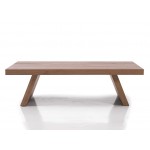 Μοντέρνο coffee table από φυσικό ξύλο δρυς με λοξές βάσεις και μίνιμαλ design – ιδανικό για σαλόνια σε σκανδιναβικό ή boho στυλ. (Thumb 2)