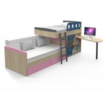 Κουκέτα Magic για στρώμα 90x190cm με γραφείο και Καναπές-Κρεβάτι με συρτάρια 02.00039