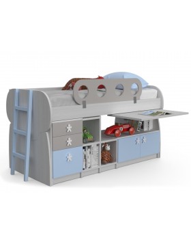 Κουκέτα Work N' Play για στρώμα 90x190cm με αποθηκευτικούς χώρους και γραφείο 02.00013