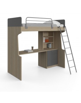 Κουκέτα Super Loft Με Βιβλιοθήκη και Γραφείο 02.00015