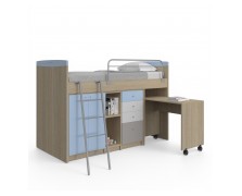 Κουκέτα Magic για στρώμα 90x190cm με αποθηκευτικούς χώρους και τροχήλατο γραφείο 02.00017