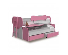Κουκέτα Work & Play για στρώμα 90x190cm/90x200cm με επιφάνειες γραφείων & τροχήλατα συρτάρ