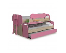 Κουκέτα Work & Play για στρώμα 90x190cm/90x200cm με μηχανισμό συρόμενου κρεβατιού & επιφάν